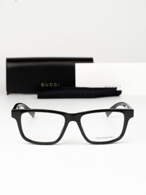 Gucci Men Eyeglasses Black Demo Rectangle GG1987O 001 NEW AUTHENTIC